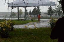 Flower Girl in the rain